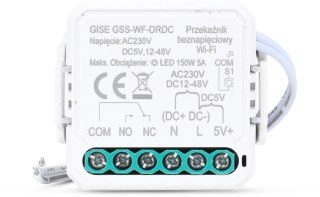 GISE Smart Pojedynczy moduł przekaźnikowy bezpotencjałowy niskonapięciowy WiFi | Tuya | GSS-WF-DRDC