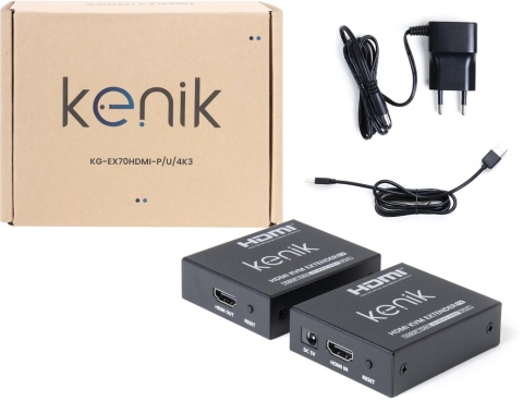 Extender HDMI Kenik KG-EX70HDMI-P/U/4K3 wideo + myszka po skrętce