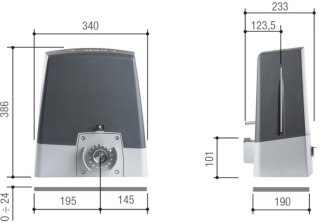 Napęd/siłownik CAME BKX08AGF BRUSHLESS do 800kg bram przesuwnych