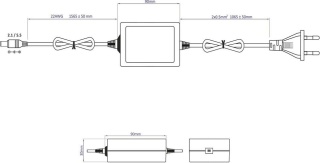 Zasilacz impulsowy desktop do CCTV Voltage 12V 1A 12W wtyk 5,5mm / 2,1mm