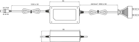 Zasilacz impulsowy desktop do CCTV Voltage 12V 2A 24W wtyk 5,5mm / 2,1mm