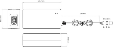 Zasilacz impulsowy desktop do CCTV Voltage 12V 5A 60W wtyk 5,5mm / 2,1mm