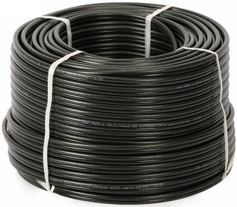 Przewód kabel koncentryczny z zasilaniem do CCTV CZARNY K60+2x0,5mm2 GETFORT 1m