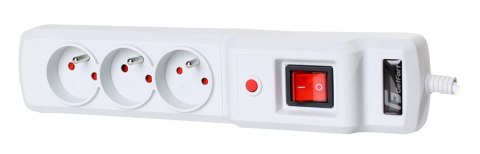 Listwa zasilająca antyprzepięciowa Getfort 3A 5m Szara