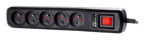 Listwa zasilająca antyprzepięciowa Getfort 5A 3m Czarna