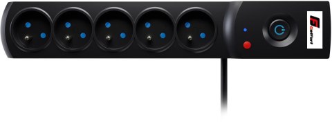 Listwa zasilająca antyprzepięciowa Getfort 5P 3m Czarna