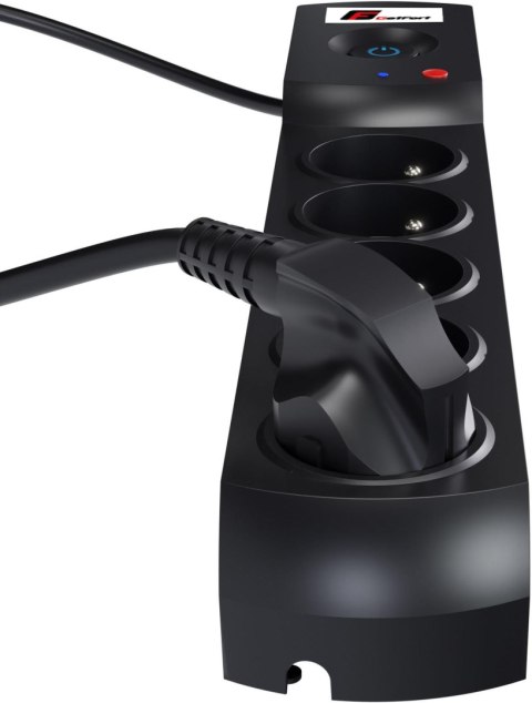 Listwa zasilająca antyprzepięciowa Getfort 5P 3m Czarna