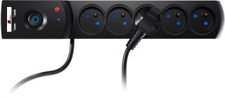 Listwa zasilająca antyprzepięciowa Getfort 5P 5m Czarna USB