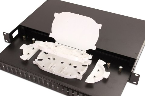 PRZEŁĄCZNICA ŚWIATŁOWODOWA GETFORT 1U 19 Cali 24xSC DUPLEX Z PÓŁKĄ