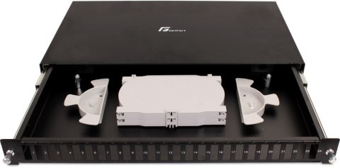 PRZEŁĄCZNICA ŚWIATŁOWODOWA GETFORT 1U 19 Cali 24xSC DUPLEX Z SZYNAMI