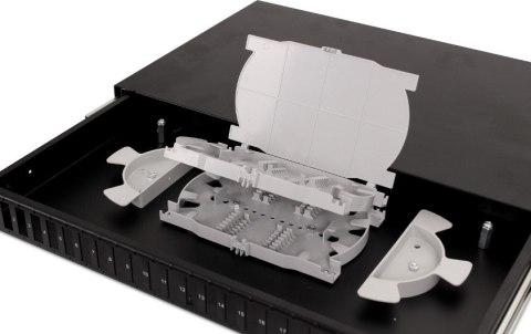 PRZEŁĄCZNICA ŚWIATŁOWODOWA GETFORT 1U 19 Cali 24xSC DUPLEX Z SZYNAMI