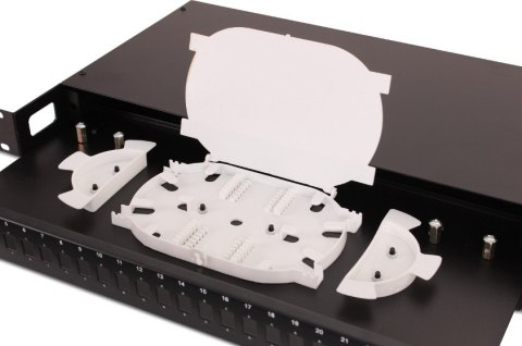 PRZEŁĄCZNICA ŚWIATŁOWODOWA GETFORT 1U 19 Cali 24xSC SIMPLEX Z PÓŁKĄ