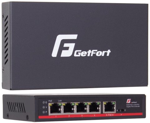SWITCH POE GETFORT 4GE+1GE 90W (POE-IN)