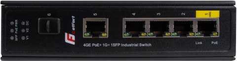 SWITCH POE GETFORT PRZEMYSŁOWY POE 4GE+1GE+1SFP (-40/80)