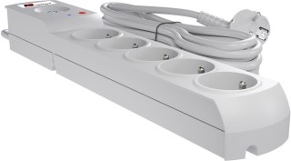 Listwa zasilająca antyprzepięciowa Getfort 5P 1,5m Szara