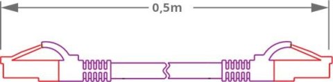 PATCHCORD SKRĘTKA GETFORT CAT.6A S/FTP LSOH 0,5m fioletowy