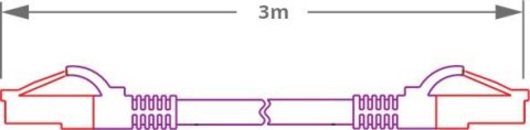 PATCHCORD SKRĘTKA GETFORT CAT.6A S/FTP LSOH 3m fioletowy