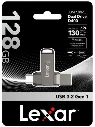 Pendrive Lexar Dual Drive D400 128GB USB-C/A 3.1 130MB/s