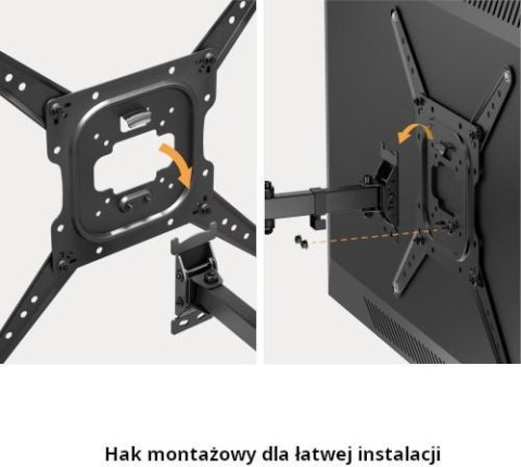 Uchwyt TV Getfort LED/LCD 23-65 cali 30kg Vesa 400x400 Full-Motion