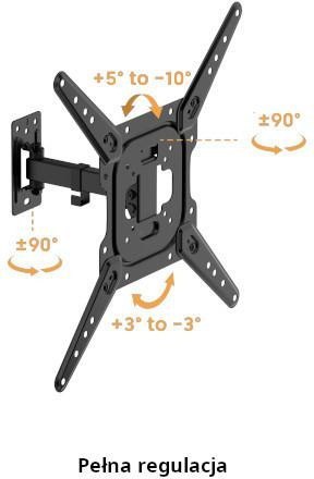 Uchwyt TV Getfort LED/LCD 23-65 cali 30kg Vesa 400x400 Full-Motion