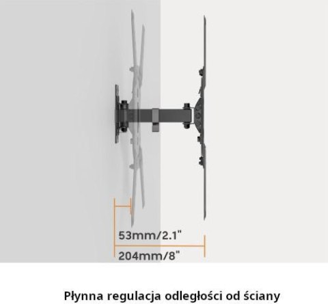 Uchwyt TV Getfort LED/LCD 23-65 cali 30kg Vesa 400x400 Full-Motion