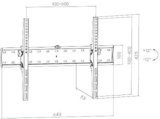 Uchwyt TV Getfort LED/LCD 37-70 cali 40kg Vesa 600x400 Tilt