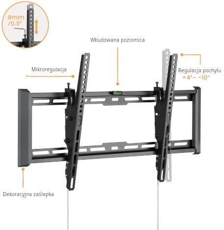 Uchwyt TV Getfort LED/LCD 37-80 cali 75kg Vesa 650x405 Tilt