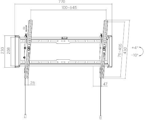 Uchwyt TV Getfort LED/LCD 37-80 cali 75kg Vesa 650x405 Tilt