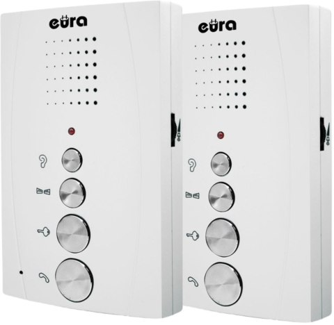 DOMOFON ''EURA'' ADP-51A3 ''DIFESA'' - 1-rodzinny, 2 unifony, interkom, biały