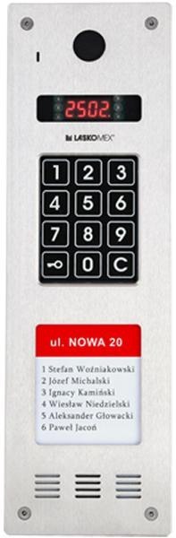 Laskomex CP-2533NR-040 Wąski panel audio pionowy, ze stali nierdzewnej, z czytnikiem RFID
