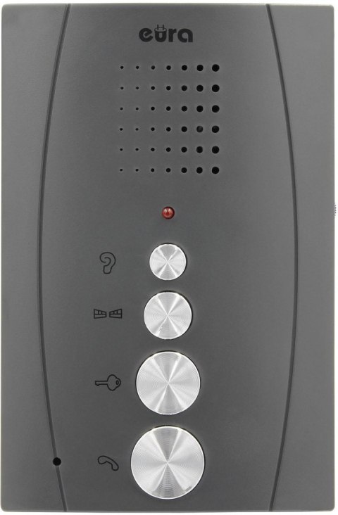 DOMOFON ''EURA'' ADP-51A3 ''DIFESA'' - 1-rodzinny, 2 unifony, interkom, grafit