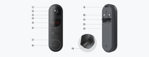 Inteligentny dzwonek Reolink D340B z baterią Wi-Fi 2K 4MP