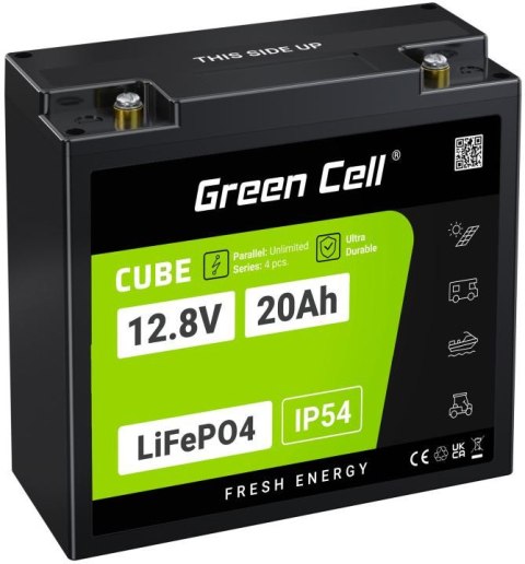 AKUMULATOR LITOWO-ŻELAZOWO-FOSFORANOWY LiFePO4 Green Cell Cube 12.8V 20Ah LFPGC12V20AH