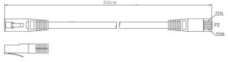PATCHCORD SKRĘTKA GETFORT CAT.5E UTP 5m szary