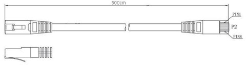 PATCHCORD SKRĘTKA GETFORT CAT.5E UTP 5m szary