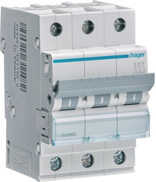 Wyłącznik nadprądowy 6kA , C, 20A, 3P, C20 Hager MCN320E