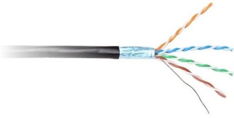 KABEL SKRĘTKA GETFORT CAT.6 F/UTP PVC wewn. czarny 1m