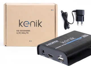 Nadajnik extendera HDMI Kenik KG-EX120HDMI-U/IP/4K6/Tx wideo + myszka po skrętce