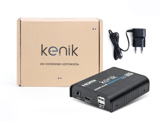 Odbiornik extendera HDMI Kenik KG-EX120HDMI-U/IP/4K6/Rx wideo + myszka po skrętce