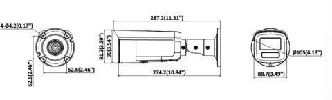 Kamera IP Hikvision 12MPx DS-2CD2T126G3-IS2UY/SL(2.8)eF BLACK