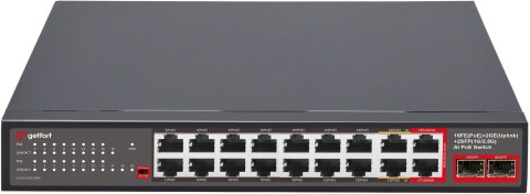 SWITCH POE GETFORT 16FE+2GE+2SFP 240W