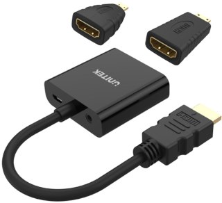 Unitek Y-6355 adapter Micro/Mini HDMI do VGA+audio