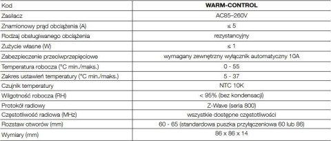 Warm-Control Water Heating Thermostat 868,4 Mhz Nice White