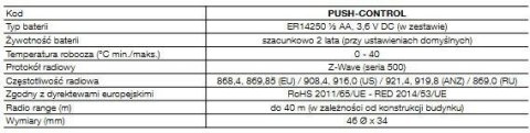 Przycisk biały NICE FGPB-101-1 ZW5 EU Push-Control WHITE