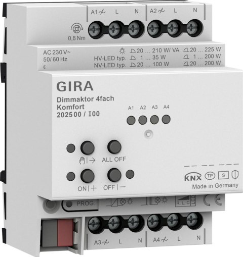 GIRA aktor ściemniający 4x komfort KNX Secure ONE 202500 GIRA aktor ściemniający 4x komfort KNX Secure ONE 202500