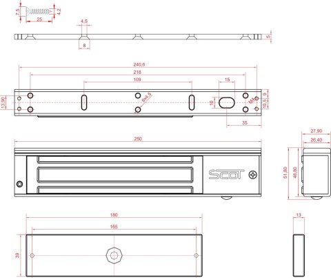 Zwora elektromagnetyczna SCOT EL-600TSL2 Zwora elektromagnetyczna SCOT EL-600TSL2