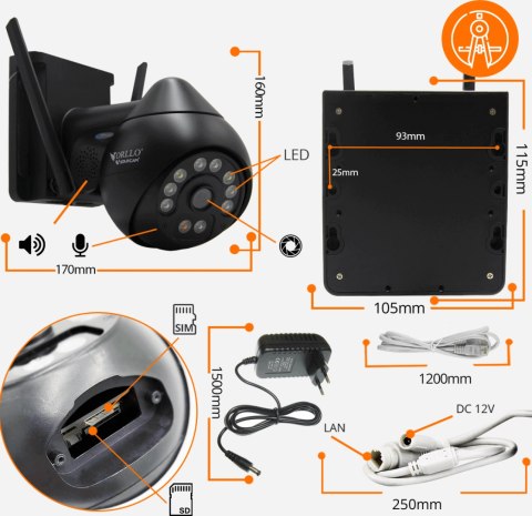 Kamera IP Orllo Z8 Pro WiFi Zewnętrzna Obrotowa Night Color 4MP Kamera IP Orllo Z8 Pro WiFi Zewnętrzna Obrotowa Night Color 4MP