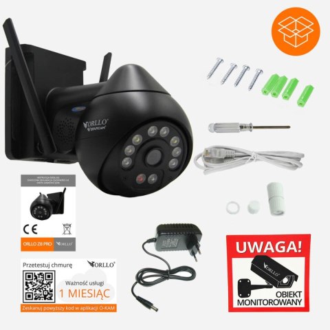 Kamera IP Orllo Z8 Pro WiFi Zewnętrzna Obrotowa Night Color 4MP Kamera IP Orllo Z8 Pro WiFi Zewnętrzna Obrotowa Night Color 4MP