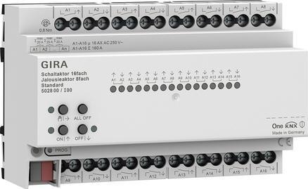GIRA aktor przekaźnikowy/żaluzjowy 16x/8x 16 A standard KNX ONE 502800 GIRA aktor przekaźnikowy/żaluzjowy 16x/8x 16 A standard KNX ONE 502800