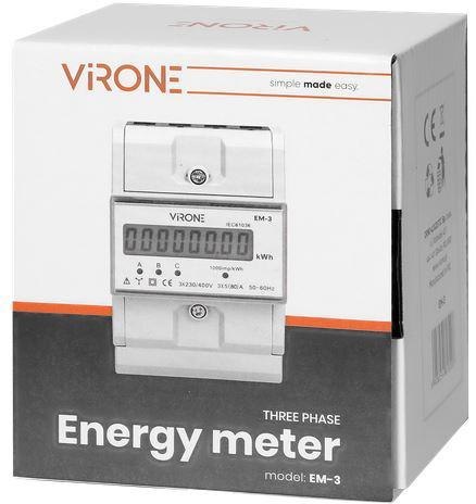 Wskaźnik zużycia energii 3 fazowy Virone EM-3 Wskaźnik zużycia energii 3 fazowy Virone EM-3
